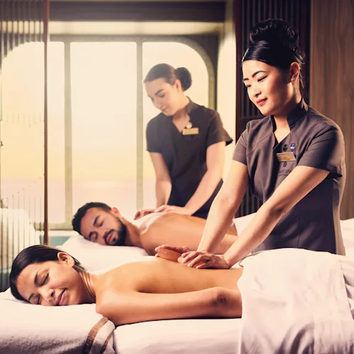 Couple enjoying a massage onboard P&O Cruises