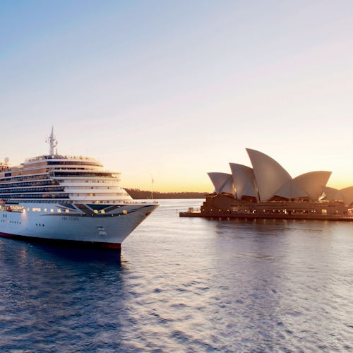 P&O Cruises Arcadia sailing past Sydney Opera House in Australia