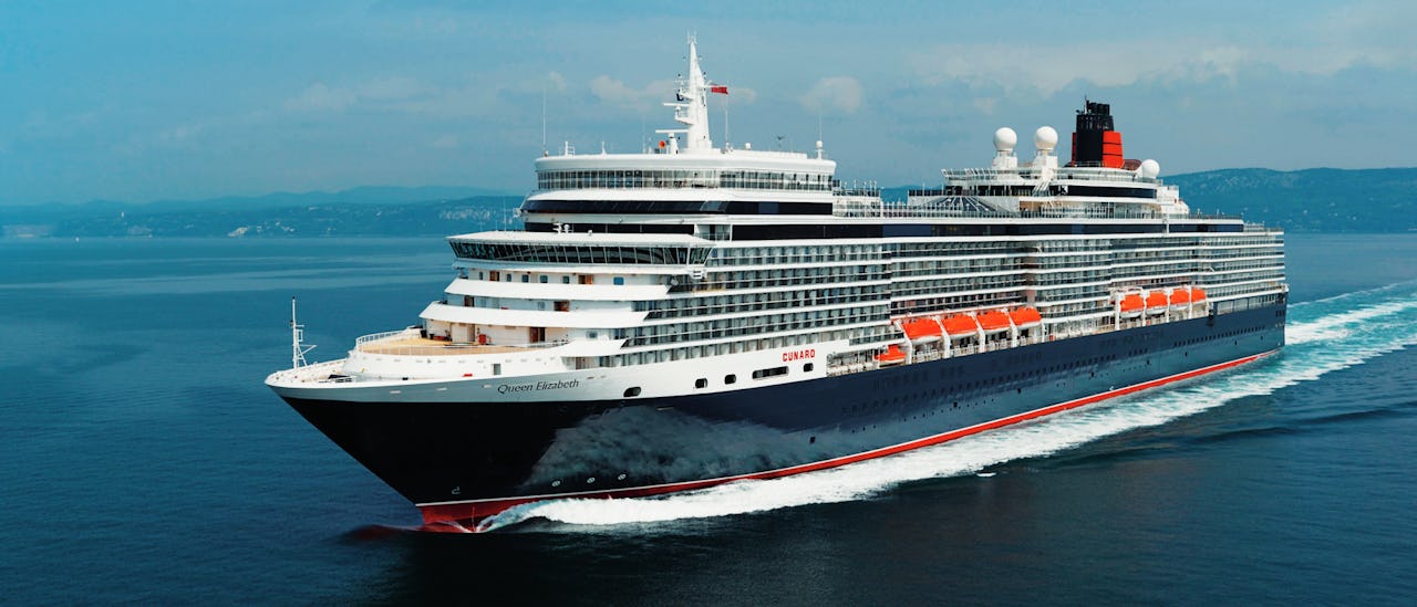 Cunard's Queen Elizabeth ship at sea