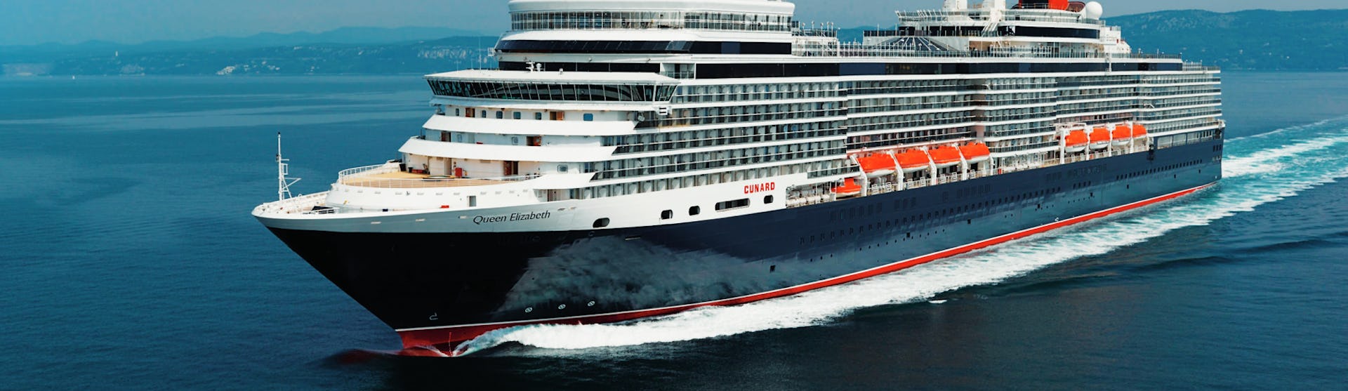 Cunard's Queen Elizabeth ship at sea