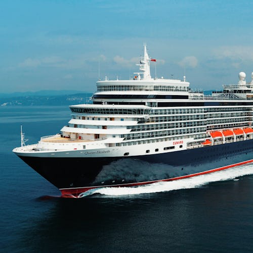 Cunard's Queen Elizabeth ship at sea