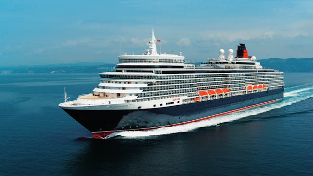 Cunard's Queen Elizabeth ship at sea