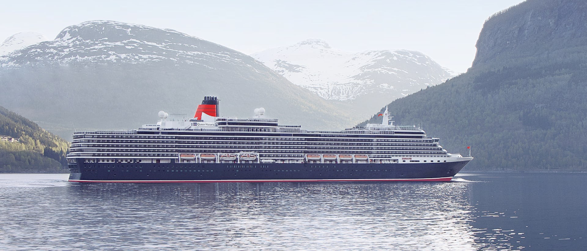 Cunard's Queen Victoria sailing in Norway