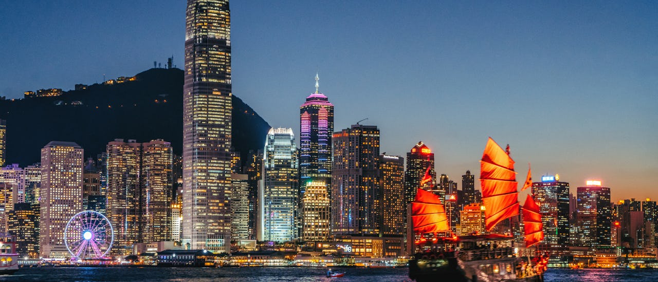 Hong Kong's Victoria Harbour at night