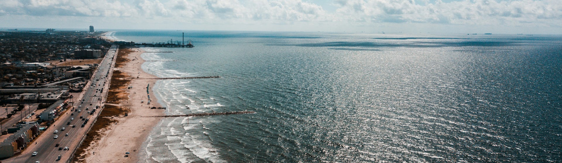 The beach in Galveston, Texas