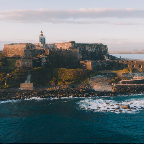 View of the old fort of San Juan on the Caribbean island of Puerto Rico