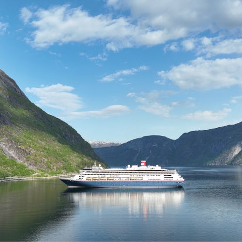 Bolette cruising Eidfjord, Norway
