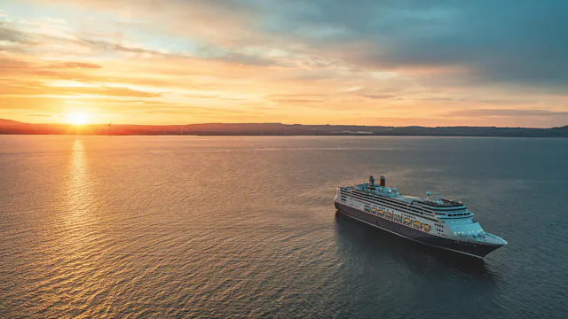 Borealis at Sea at Sunset