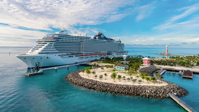 MSC Seashore docked at Ocean Cay
