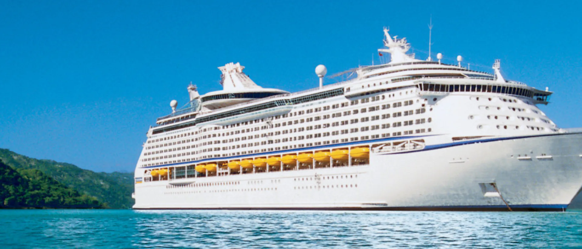 Adventure of the Seas dock in the Caribbean.