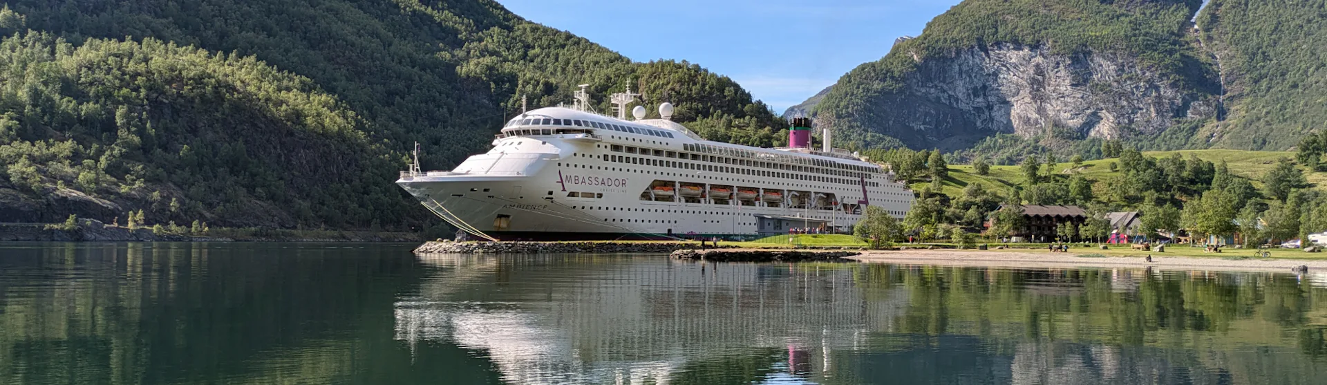 Ambassador Cruise Line's ship Ambience docked in Flam, Norway