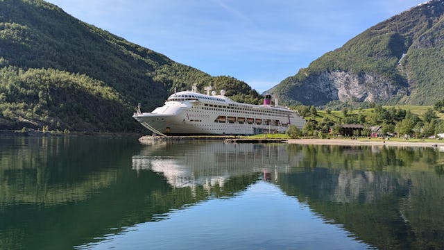Ambassador Cruise Line's ship Ambience docked in Flam, Norway