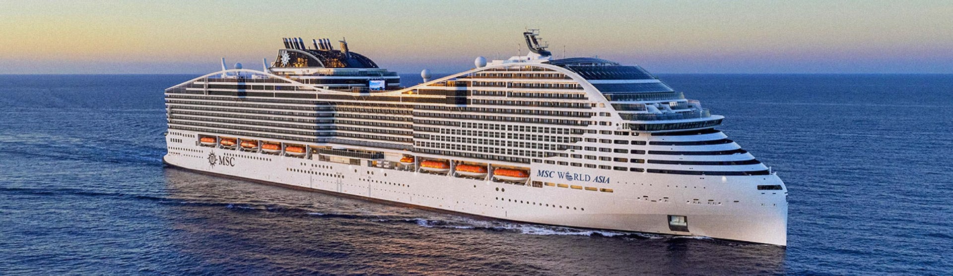 MSC Cruises new ship MSC World Asia sailing.