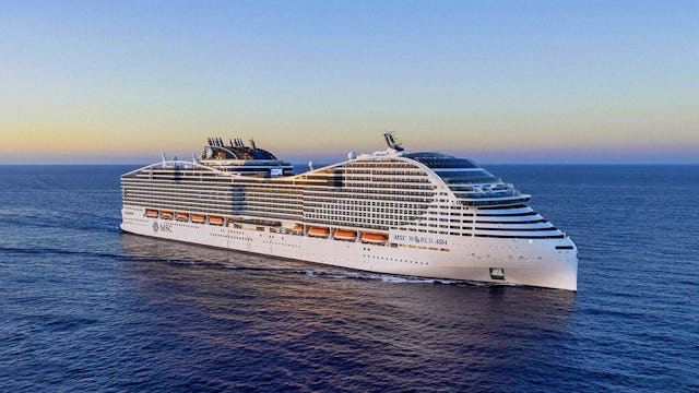 MSC Cruises new ship MSC World Asia sailing.