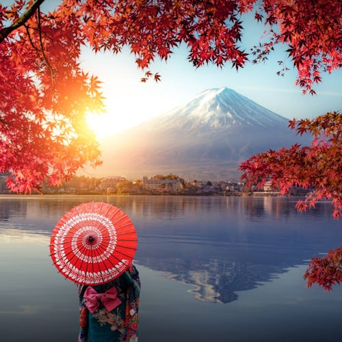 Lake Kawaguchiko near Mount Fuji, Japan
