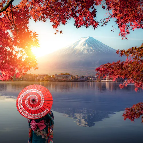 Lake Kawaguchiko near Mount Fuji, Japan