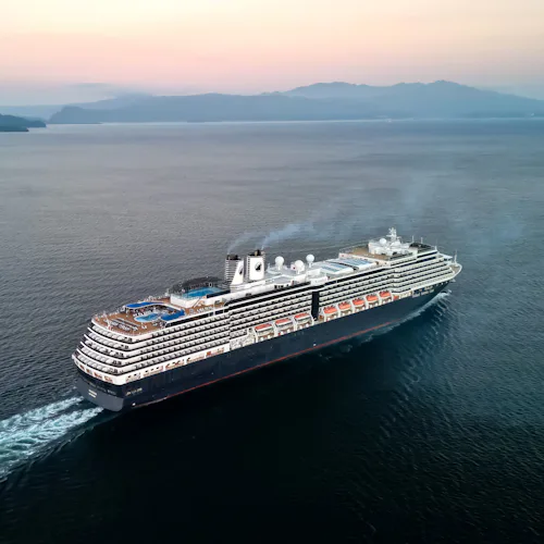 Holland America Line's ship Noordam on her inaugrual call to Kagoshima, Japan