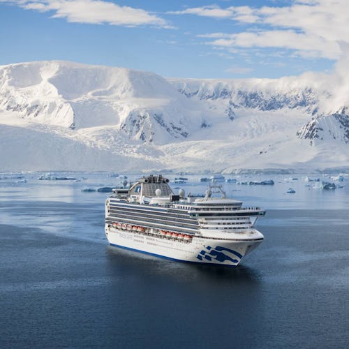 Sapphire Princess sailing in Charlotte Bay in Antarctica