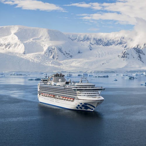 Sapphire Princess sailing in Charlotte Bay in Antarctica