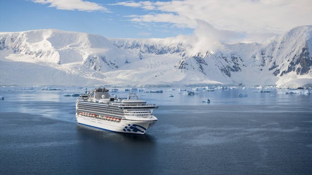 Sapphire Princess sailing in Charlotte Bay in Antarctica