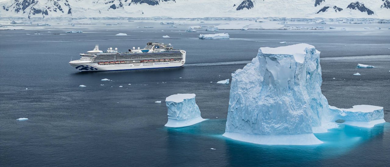 Sapphire Princess sailing the Gerlache Strait in Antarctica