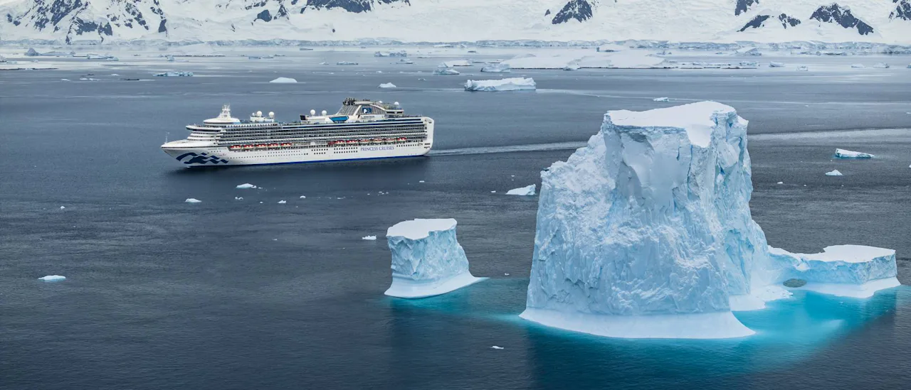 Sapphire Princess sailing the Gerlache Strait in Antarctica