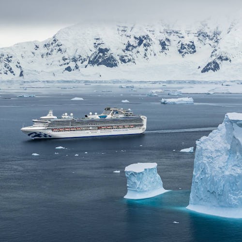 Sapphire Princess sailing the Gerlache Strait in Antarctica