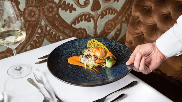 Uniworld River Cruises - Poached Lobster and Eastern Scheldt Mussels with fennel, curry dressing, basil oil