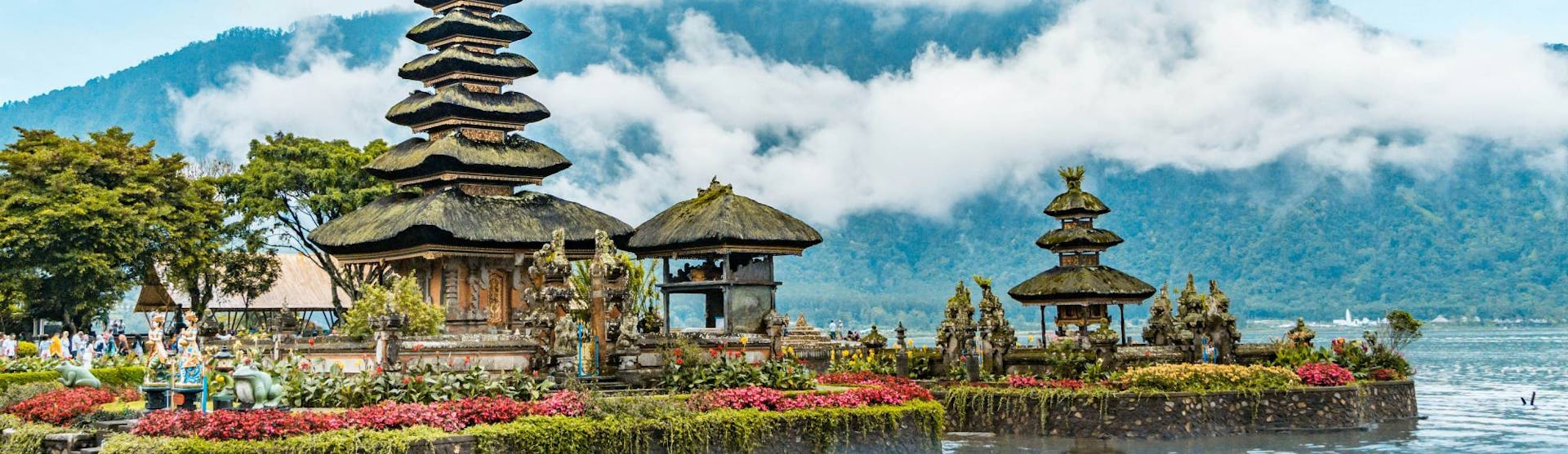 A temple on a lake in Bali, Indonesia