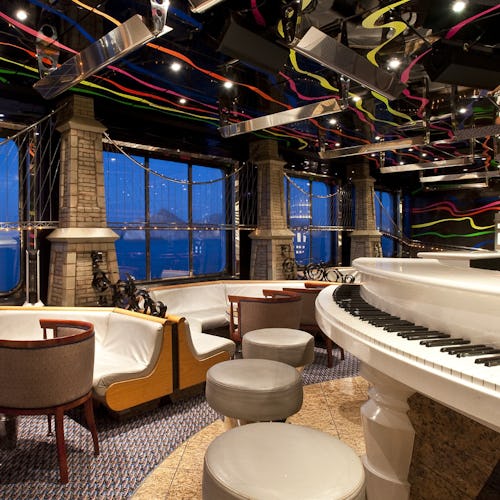 Shot of the Piano bar onboard Carnival cruise line
