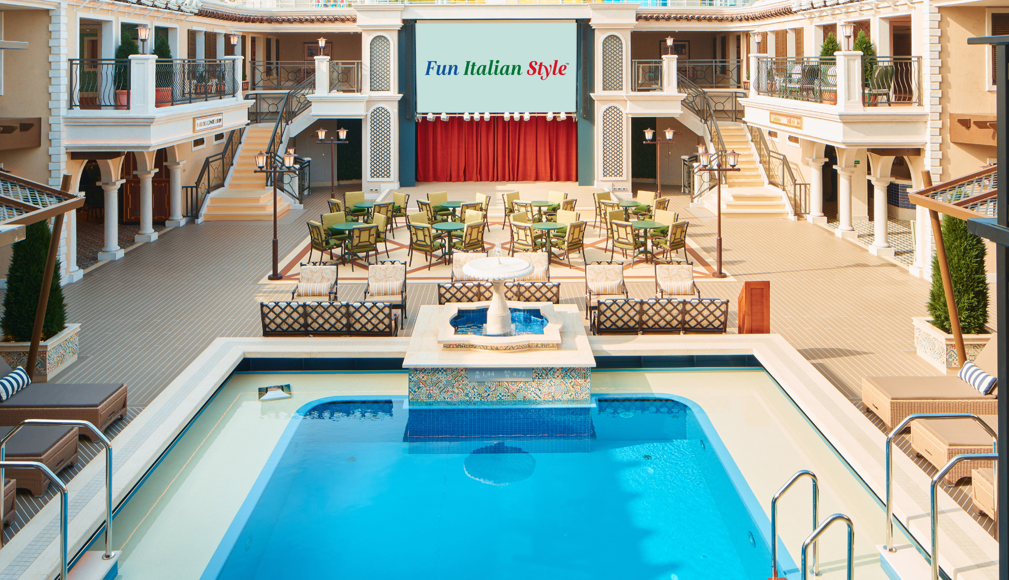 Pool deck onboard Carnival Firenze