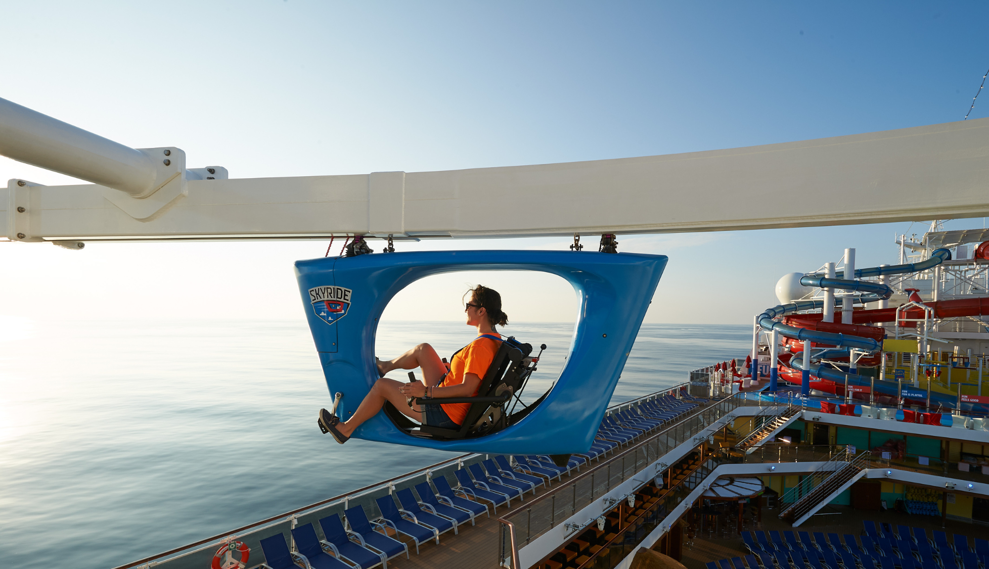 Guest enjoying the SkyRide onboard a Carnival ship