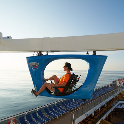 Guest enjoying the SkyRide onboard a Carnival ship
