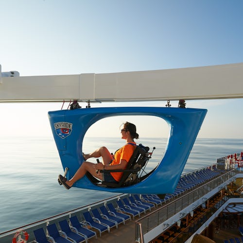 Guest enjoying the SkyRide onboard a Carnival ship