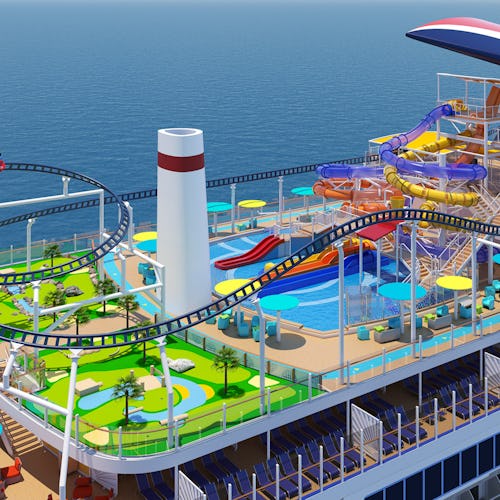 Aerial shot of the Ultimate Playground onboard Carnival Cruise Line