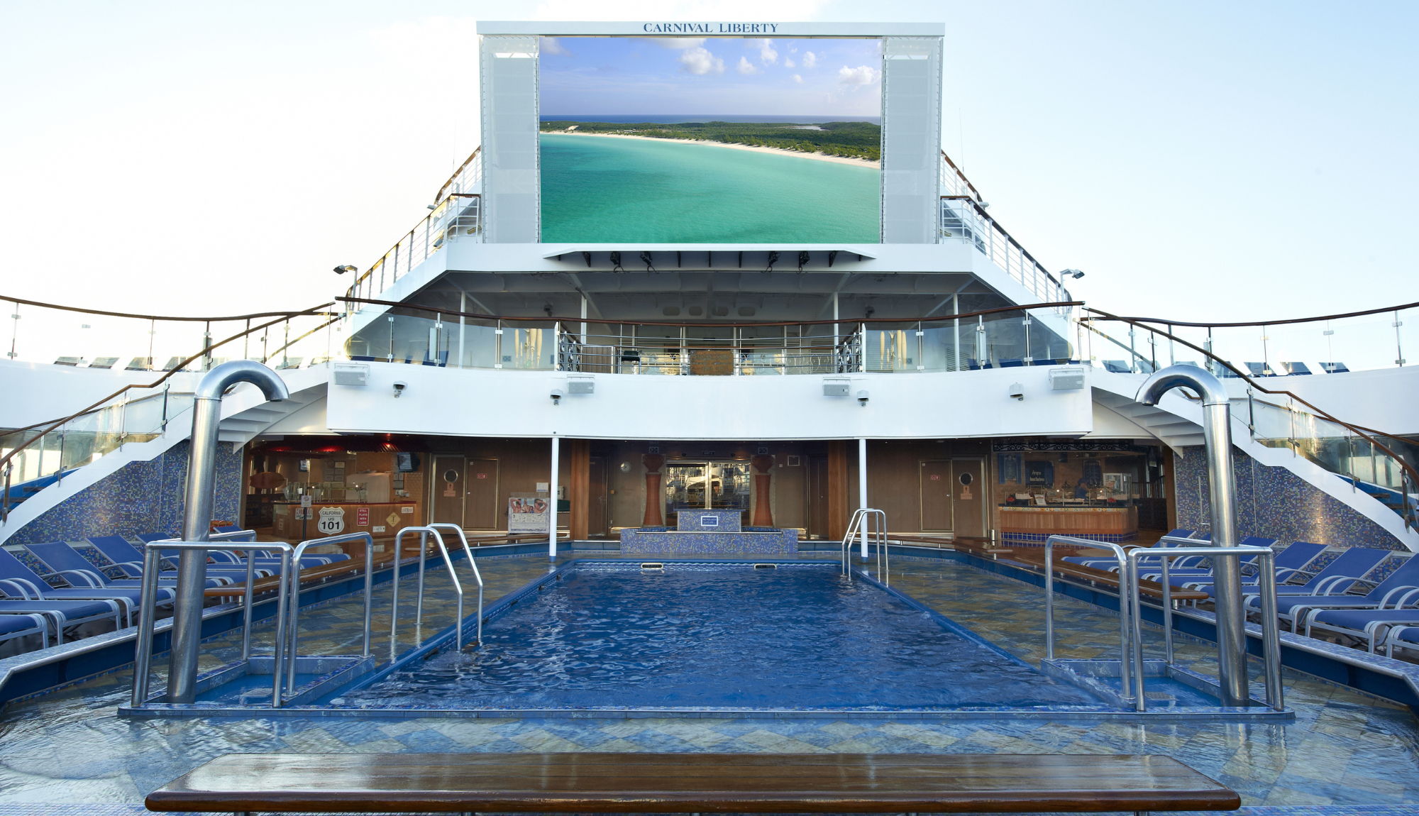 Seaside Theatre & pool onboard Carnival Liberty
