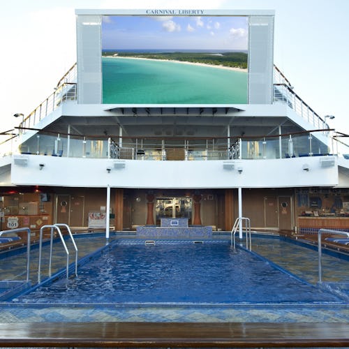 Seaside Theatre & pool onboard Carnival Liberty