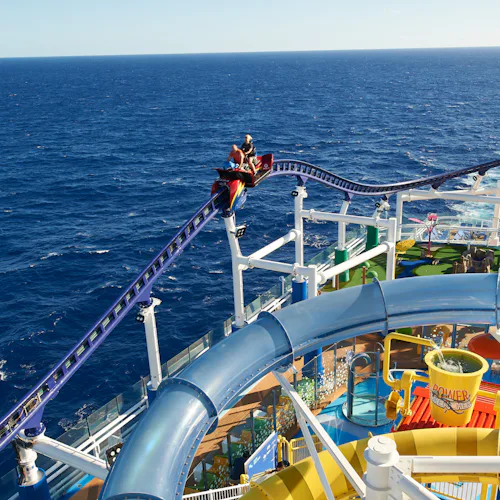 Couple enjoying Bolt the rollercoaster