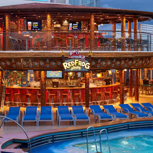 Red Frog Tiki Bar at night