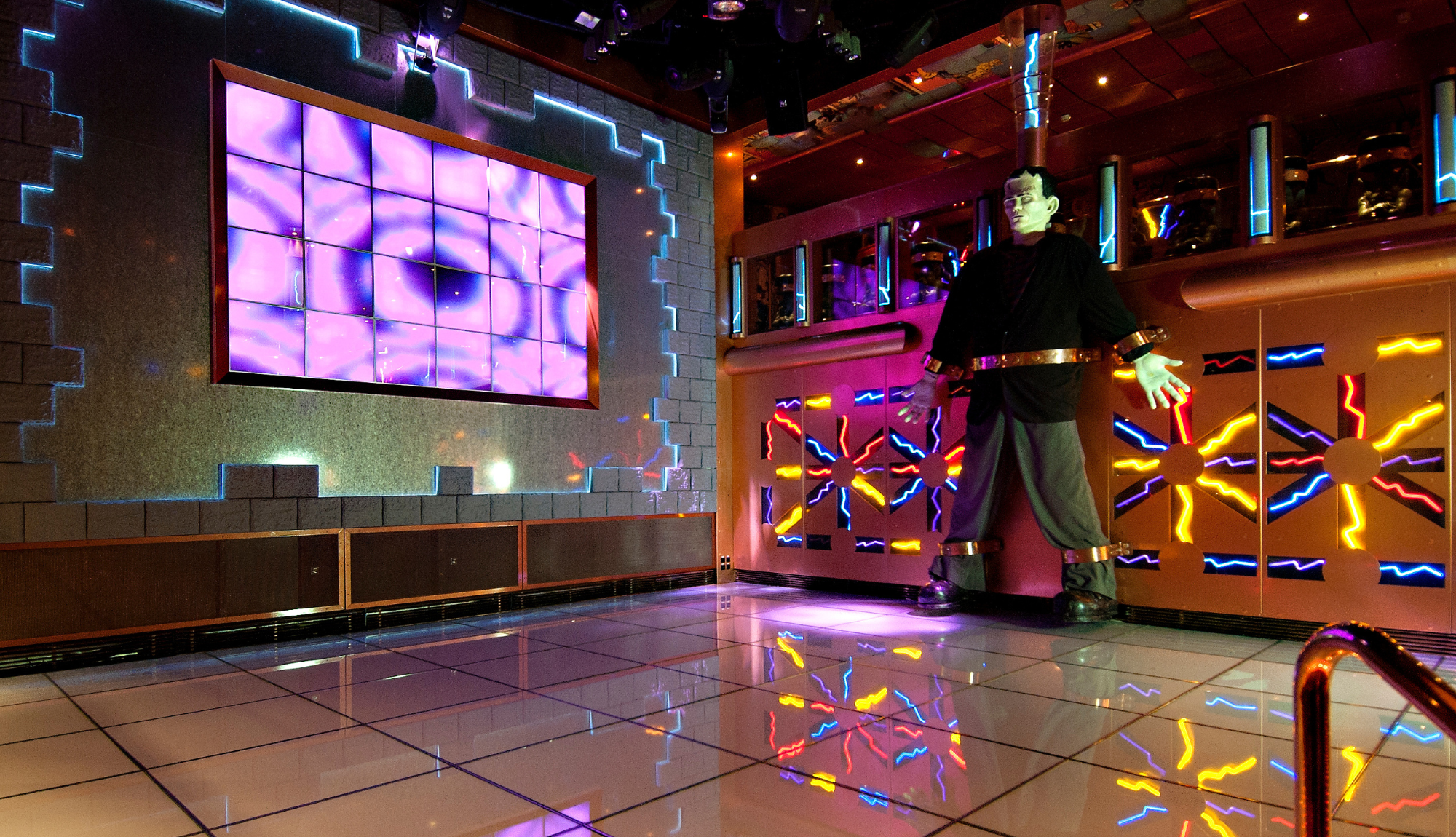 The dancefloor at Dr Frankensteins Lab onboard Carnival Miracle