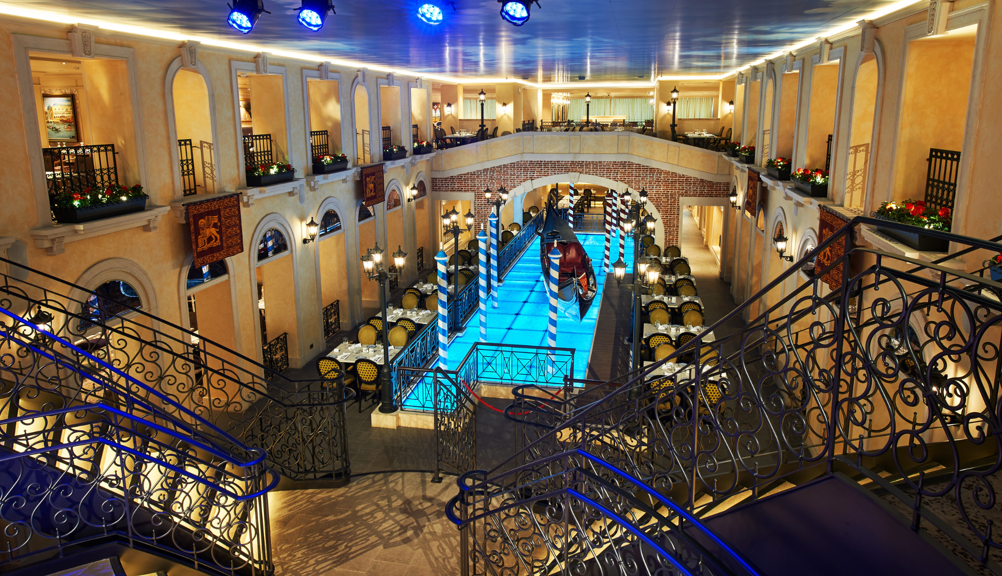 Canal Grande Restaurant with real Gondala in the middle of the room