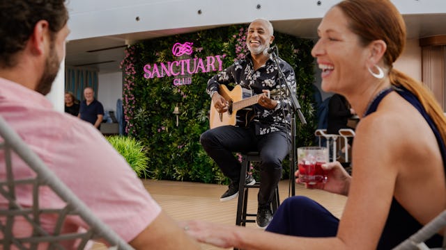 Guests enjoying live music at the Sanctuary Club