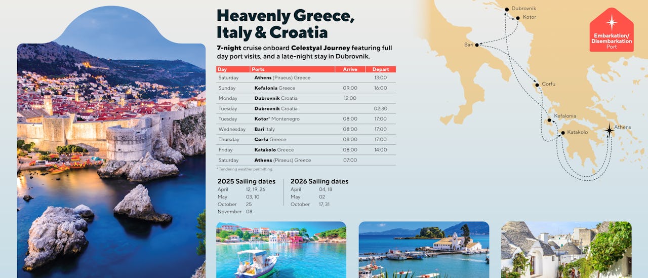 Heavenly Greece, Italy & Croatia - Celestyal Journey