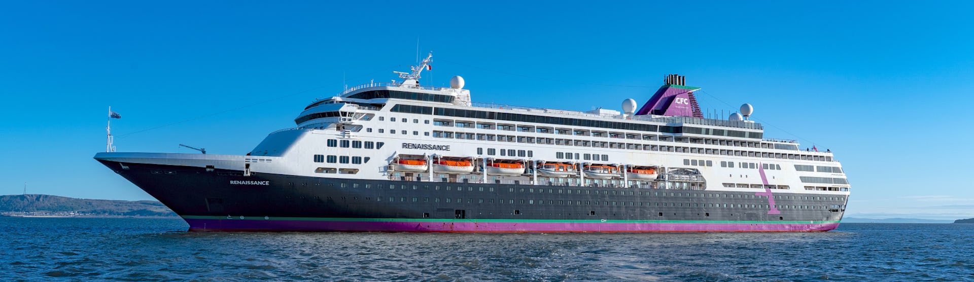 Ambassador Cruise Line's newest ship Renaissance sailing in the Caribbean