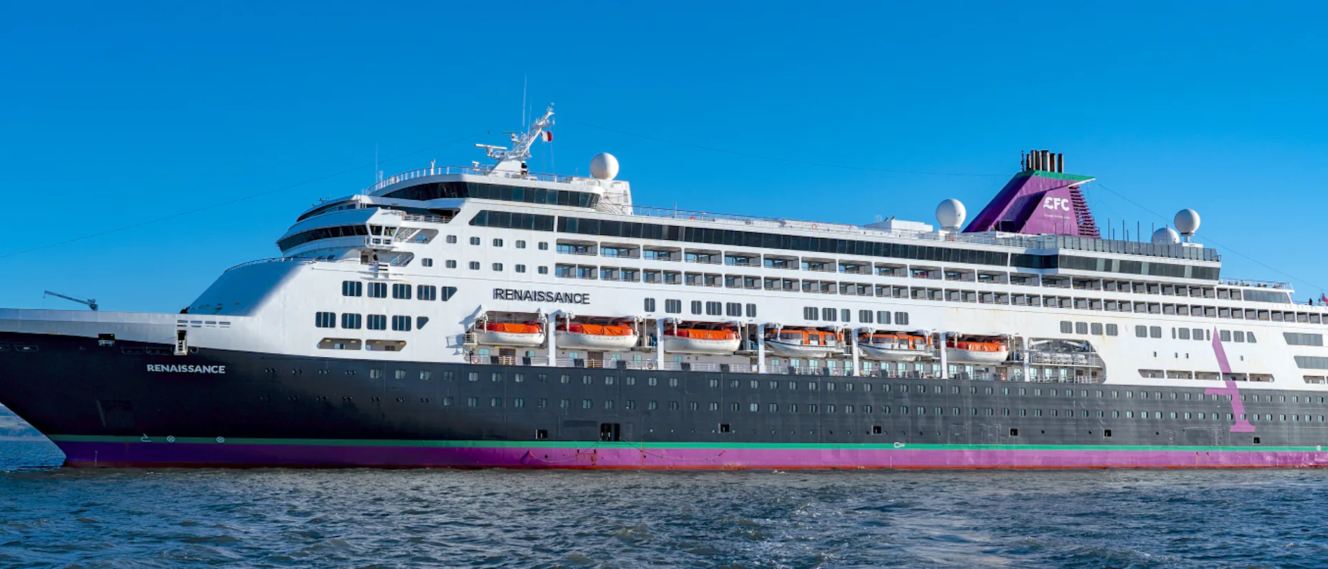 Ambassador Cruise Line's newest ship Renaissance sailing in the Caribbean