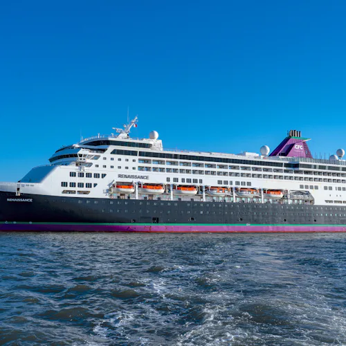 Ambassador Cruise Line's newest ship Renaissance sailing in the Caribbean