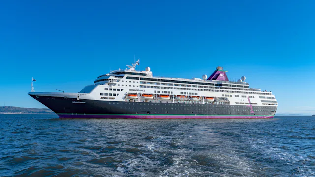 Ambassador Cruise Line's newest ship Renaissance sailing in the Caribbean