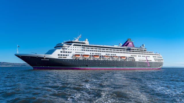 Ambassador Cruise Line's newest ship Renaissance sailing in the Caribbean