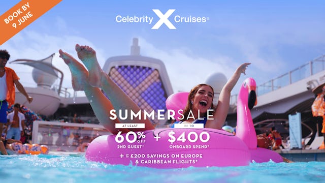 Celebrity Cruises Summer Sale - Save up to 60% and get up to $400 onboard credit