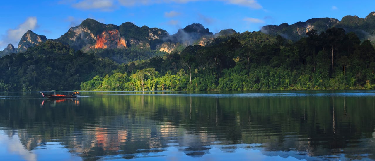 Cheow Larn Lake in Khao Sok National Park Thailand.